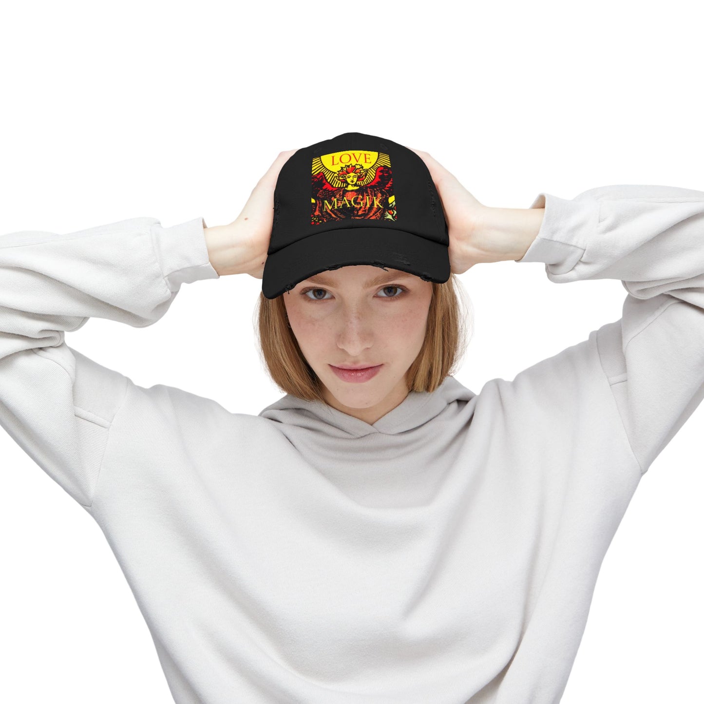 Love Magik Distressed Baseball Hat